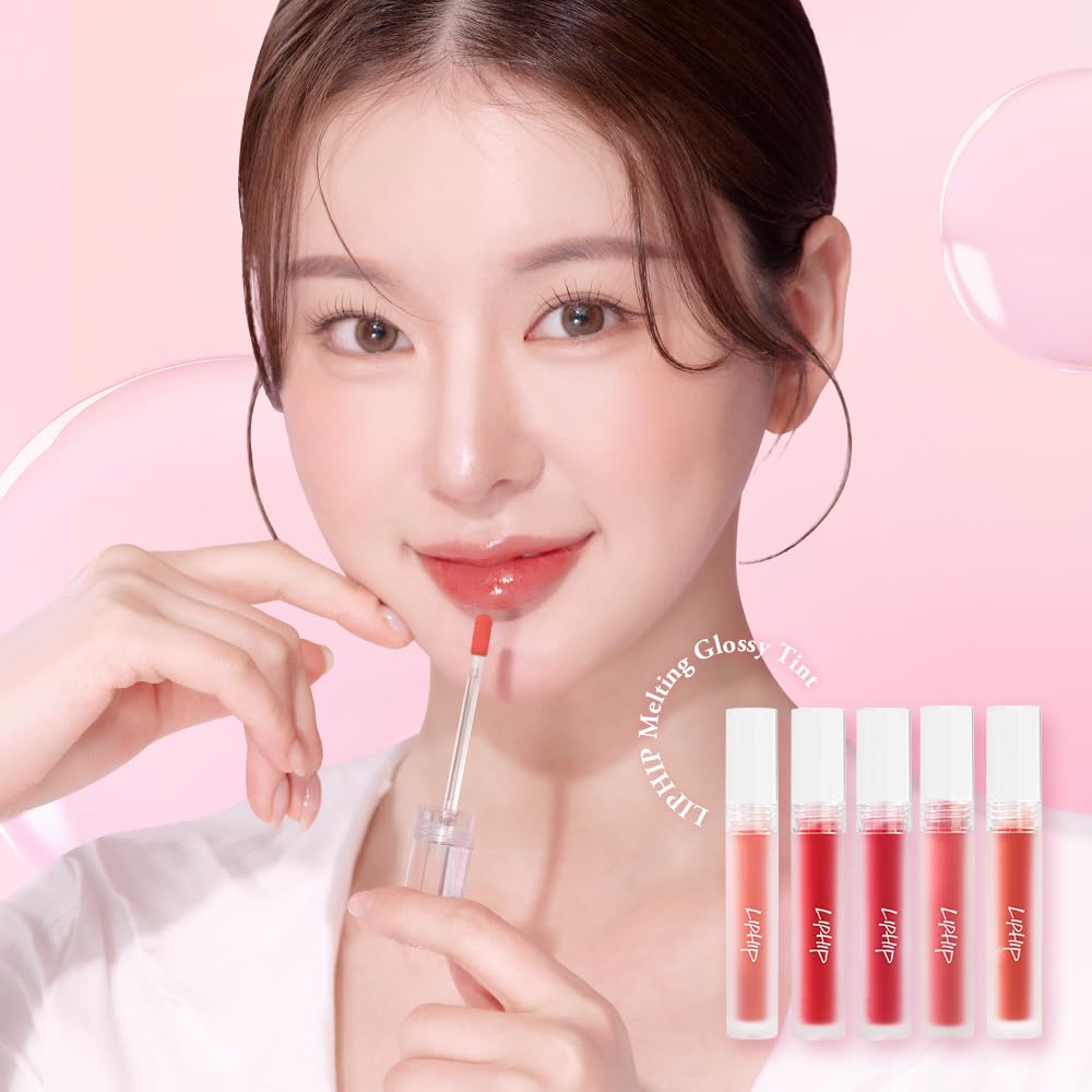 Liphip Glossy Lip Tint (L23 Women’s Era) High Shine Non-Sticky Tint Lip Gloss, Long Lasting Hydrating Lip Stain Gloss Finish, Korean Lip Tint (3g, Rose Red)