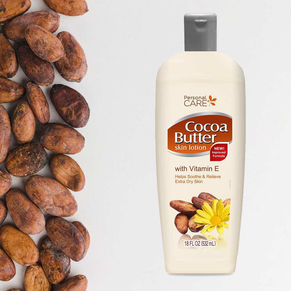 Personal Care Cocoa Butter Skin Lotion with Vitamin E, 18oz - Helps Soothe & Relieve Extra Dray Skin