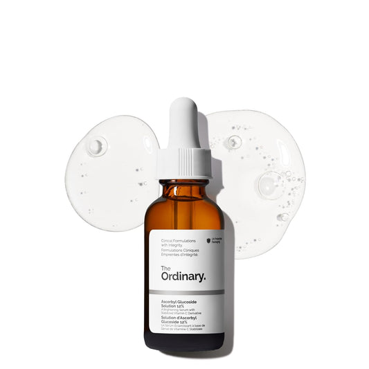 The Ordinary skincare serum bottle with dropper on a white background