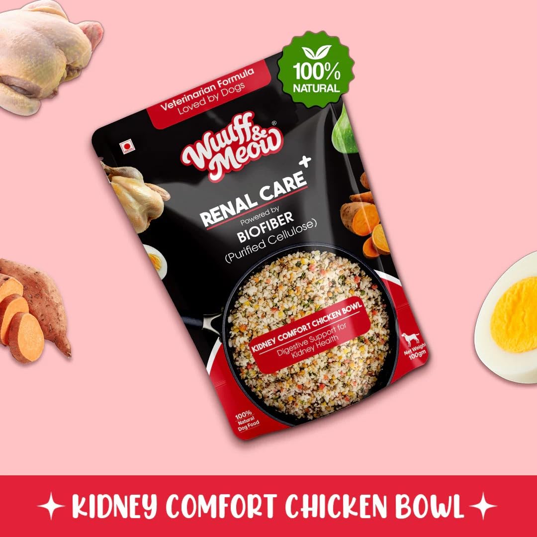 Wuuff&Meow Dog Renal Care Gently Cooked Functional Dog Food | Kidney Supported & Vet-Formulated Therapeutic Renal Diet for Dogs Powered by Arbocel® Plant-Based Functional BioFiber (100 g (Pack of 1))