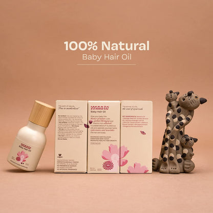 Maate Baby Hair Oil (50 ml) | Enriched With Hibiscus, Bhringraj & Vitamin Rich Almond | For Healthy Hair, Scalp Conditioning, Moisturizes & Soothes | 0-12 Years