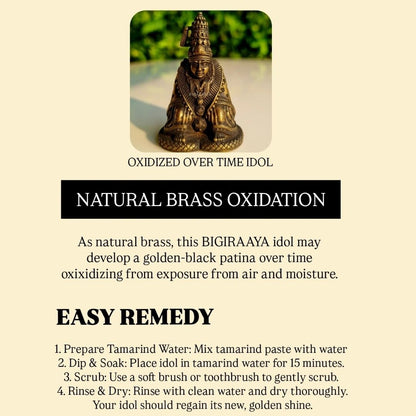 BIGIRAAYA Annapurna Brass Idol – 100% Pure Brass | Handcrafted Bombay Wax Sculpture | Lightweight & Premium Finish | Sacred Pooja Gift for Home Temple & Festive Decor – 6cm (50 Grams)