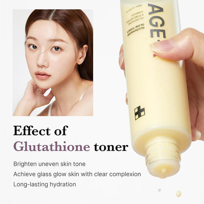 Medicube Age-R Glutathione Glow Milky Toner, Double Layer Korean Skincare, Peptide Formula for Radiant Skin
