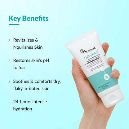 Fixderma Dewrav Deep Hydration Face Moisturizer with Cocoa & Shea Butter for Dry Skin - 50gm