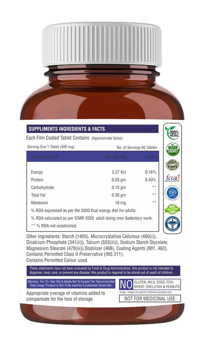 Supplement bottle with label showing ingredients and facts on a white background