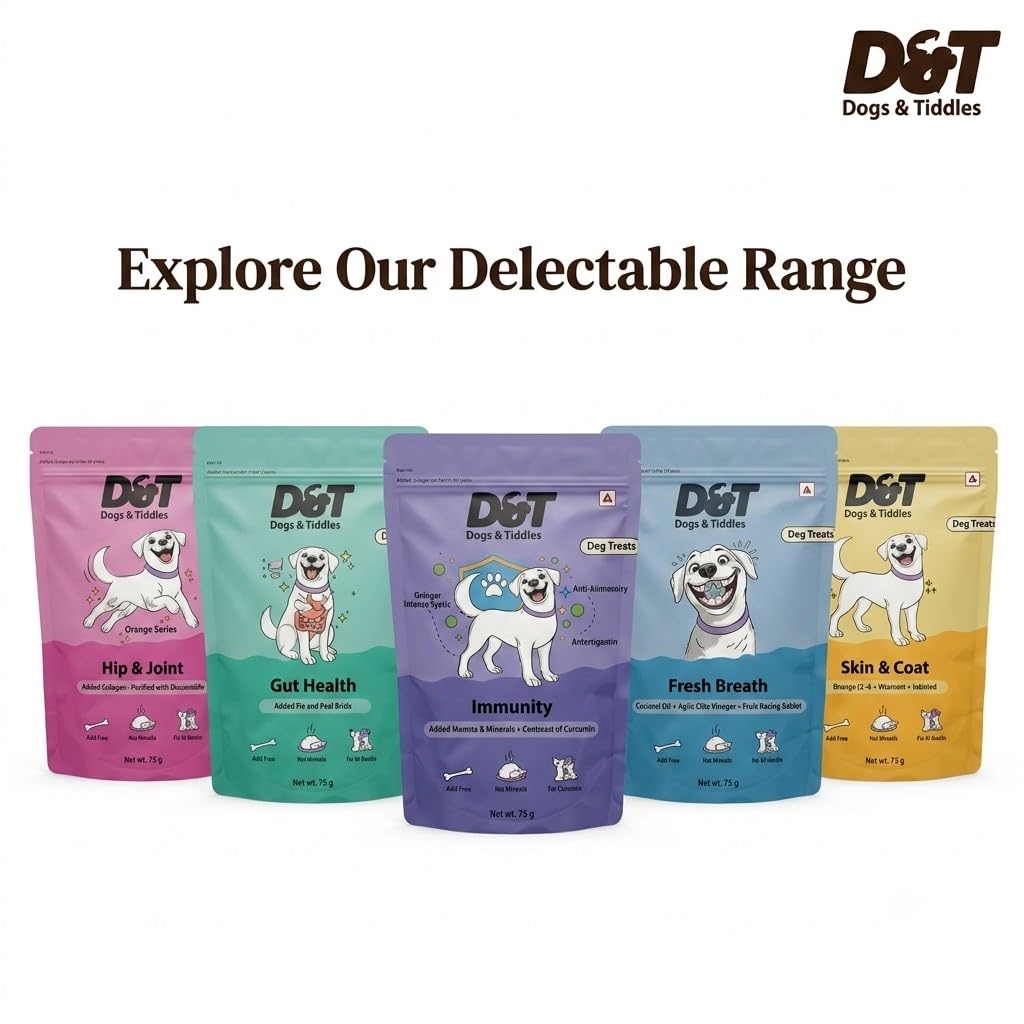 Dogs & Tiddles Skin & Coat Dog Treats for Puppies & Adult Dogs, 70g | Soft & Chewy Real Chicken Treats | with Omega 3 & 6 | Supports Healthy Skin & Shiny Coat
