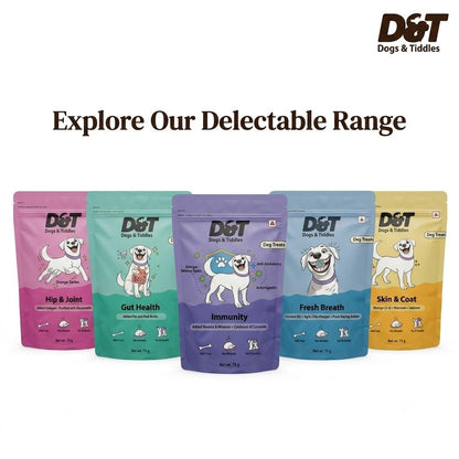 Dogs & Tiddles Skin & Coat Dog Treats for Puppies & Adult Dogs, 70g | Soft & Chewy Real Chicken Treats | with Omega 3 & 6 | Supports Healthy Skin & Shiny Coat