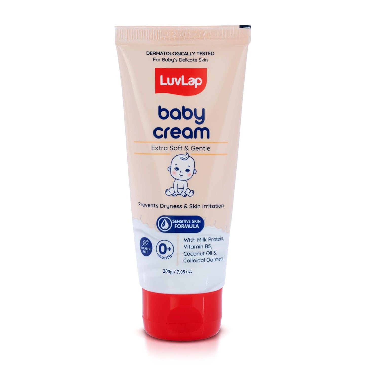 LuvLap Baby Cream -200g, Face & Body Moisturizing Cream with Shea Butter & Colloidal Oatmeal, Protection for Dry, Itchy, Sensitive Skin for Face & Body, 24-Hour Moisturization, Dermatologically Tested