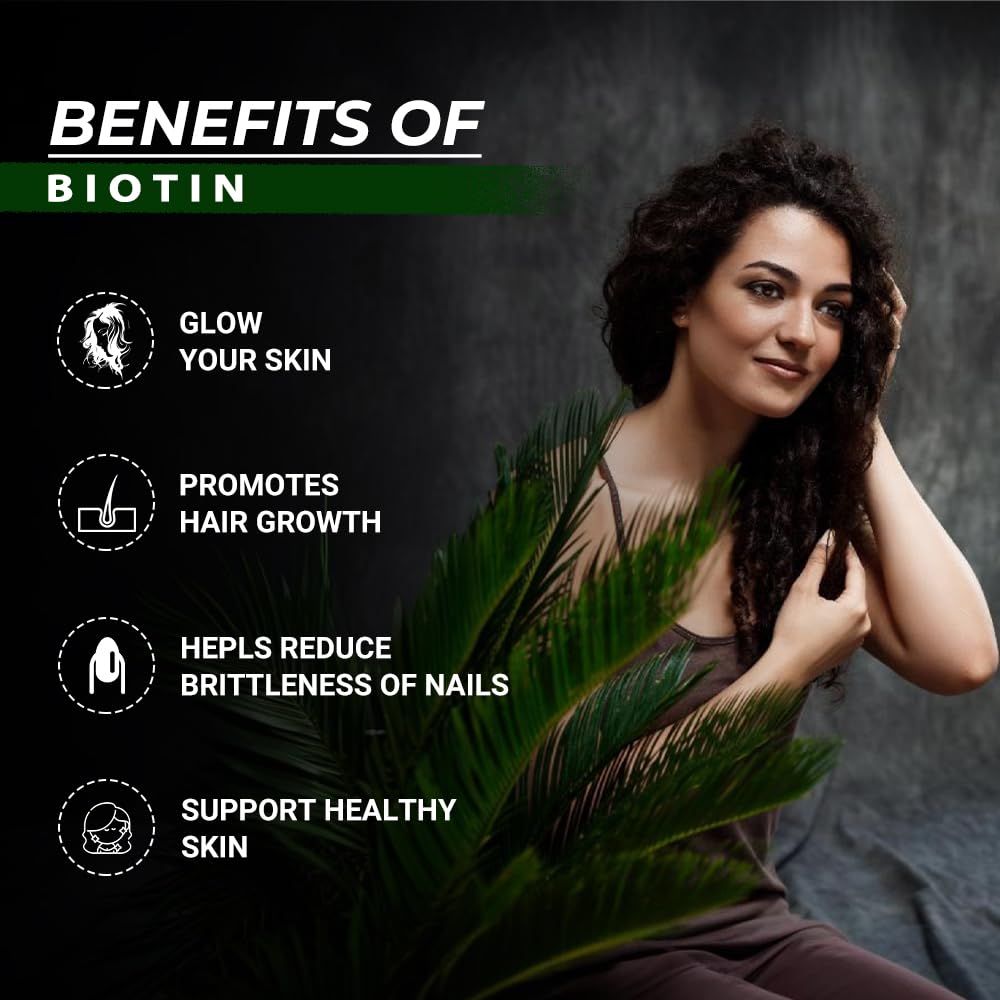 Divya Himalayan Biotin 10,000 MCG | Hair, Skin & Nail Support | 60 Vegan Capsules | High Potency | Non-GMO, Gluten-Free