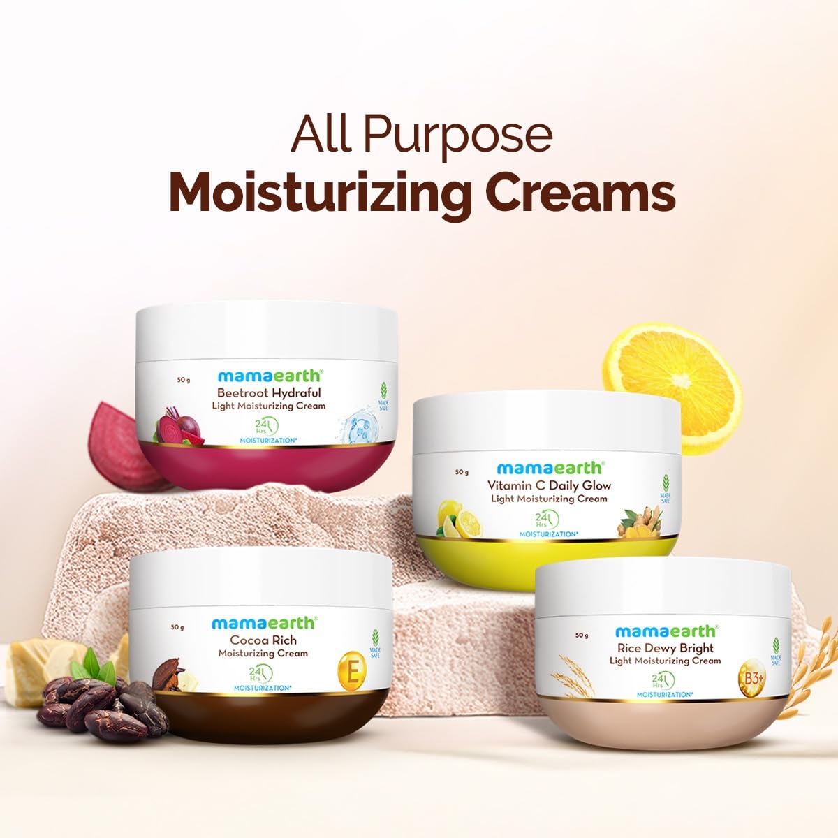 Mamaearth Rice Dewy Bright Light Moisturizing Cream with Rice Water & Niacinamide for Glass-Skin - 50 g | 24 Hrs Long-Lasting Moisturization | For Face, Hands & Body | Gives A Glass-Skin Glow | Non-Greasy & Quick Absorbing
