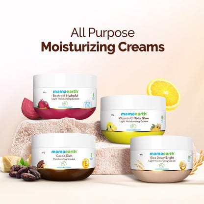 Mamaearth Cocoa Rich Moisturizing Cream with Cocoa Butter & Vitamin E for Deep Nourishment - 50 g | 24 Hrs Long-lasting Moisturization | For Face, Hand & Body | Non-Greasy & Quick Absorbing