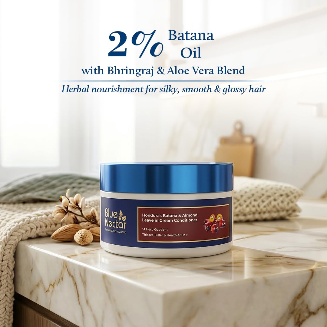 Blue Nectar Raw Batana Oil Paste for Hair Growth Organic | Made from Pure Honduras Batana, Almond & Raw Honey for Deep Conditioning & Scalp Nourishment (14 Herbs, 200g)