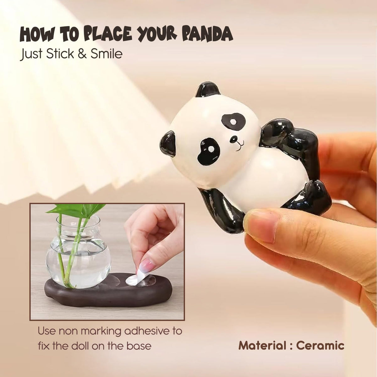 Nostrae Panda with Money Plant Planter Show Pieces for Home Decor | Cute Showpieces Gift Item for Decoration | Center Table Tv Showcase Shelf Office Interior Statue Figurines