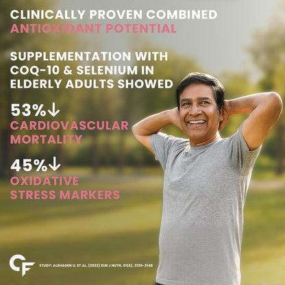 Man stretching outdoors with health benefits text overlay