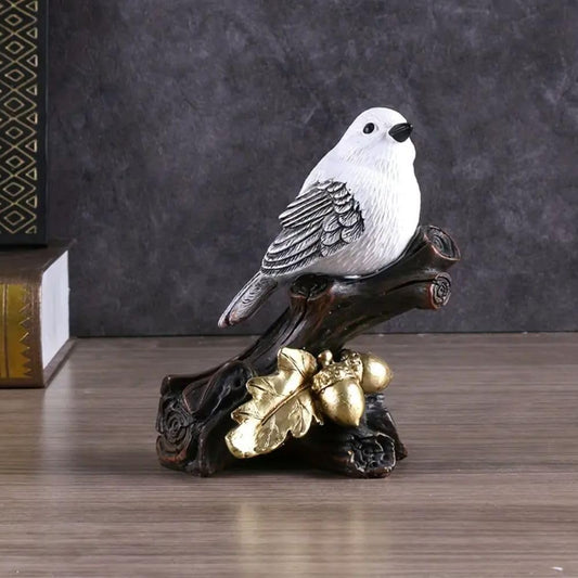 Resin Birds Statue Decorative Showpieces Gift Items for Home Living Room for Girlfriend Boyfriend Husband Wife Wall Shelf Desk Decoration,Sparrow Table Decorative,Multicolor,8cm,6.5cm