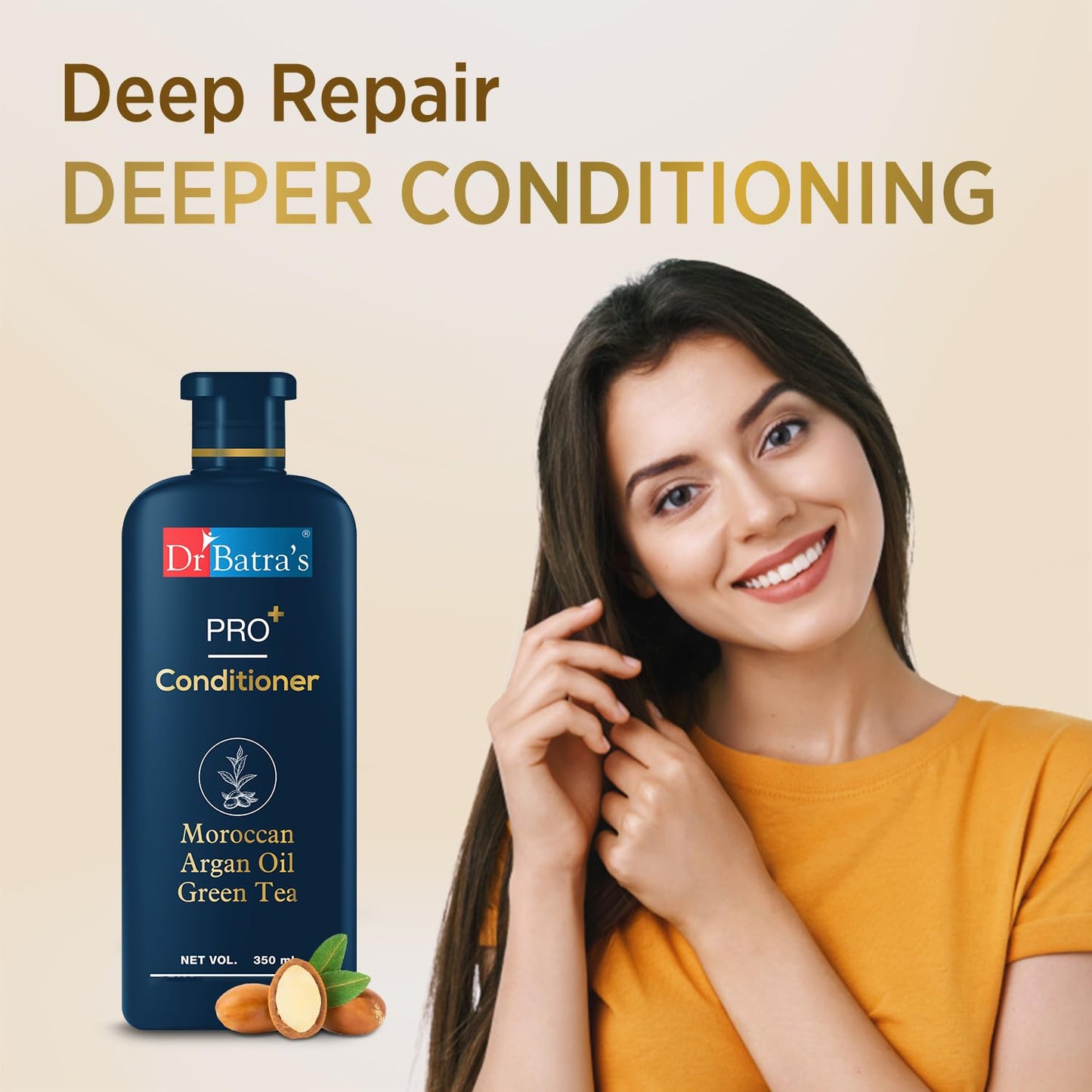Dr Batra's Pro Conditioner 350Ml Each, Enriched With Moroccan Argan Oil, Green Tea, Vitamin B, For Healthy & Soft Hair, Damage Repair, Sls & Paraben Free