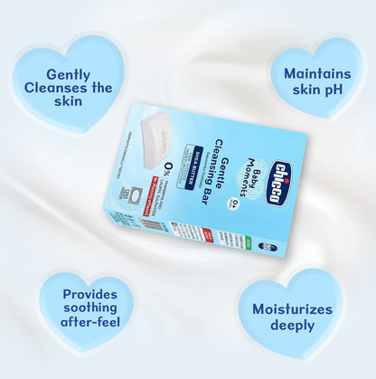 Chicco Baby Moments Gentle Cleansing Bar with Goodness of Shea Butter for Intense Moisturization 100g
