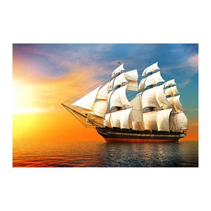 Ship Paintings for Living room, Ship Poster Big Size with Sparkle Coated Lamination - 3189 (Self Adhesive) 18x24 Inch