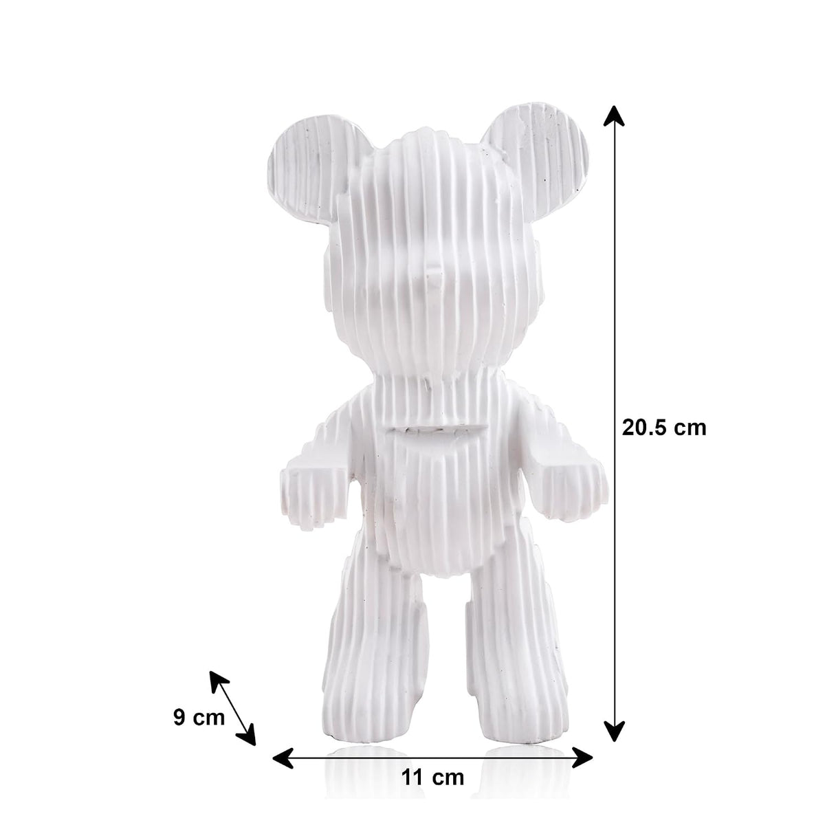 Modern Abstract Bear Figurine | Resin Home Decor Accent | Contemporary Art Piece | Unique Decor for Living Room, Office, or Shelf | Creative Gift Idea (White)