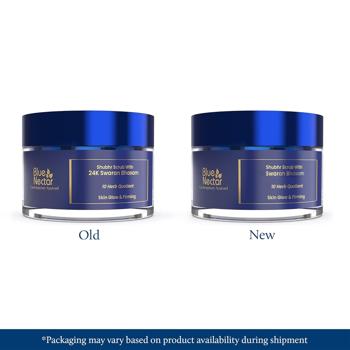 Blue Nectar Gold Face Scrub for Glowing Skin | Naturally Exfoliating Scrub for Men & Women with Walnut & Kumkumadi | Ayurvedic Tan Removal (12 Herbs, 50g)