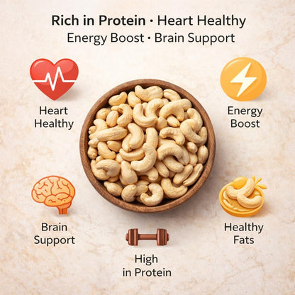 Avogro Premium Whole Cashews | Natural Kaju Crunchy Dry Fruits for Snacking Baking Cooking Desserts Hygienically Packed