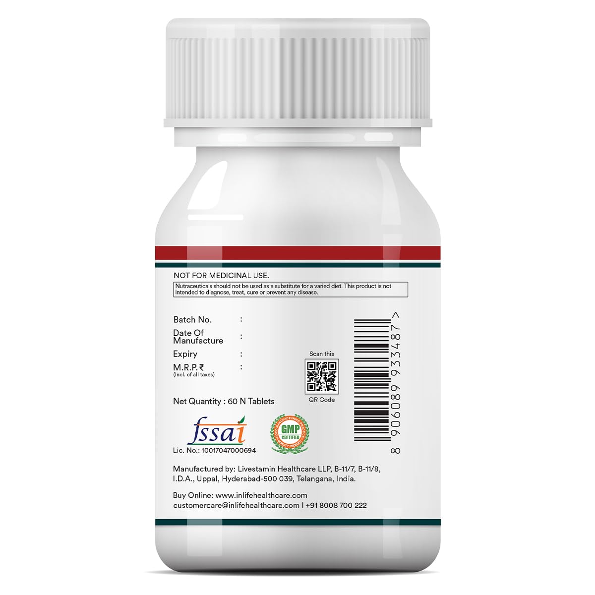 INLIFE Multivitamin Tablets for Men | Enriched with Zinc, Vitamin C, Vitamin D3, and Essential Minerals | Supports Energy, Stamina, and Immunity | Overall Health & Wellness - 60 Tablets