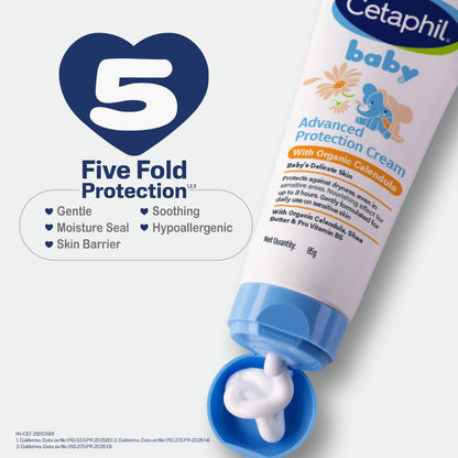 Cetaphil Baby Cream, Face & Body Moisturizing Cream | Advance Protection | Gentle & Soft with Organic Calendula 85gm