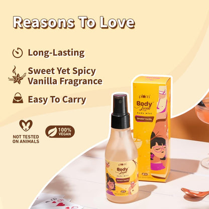 Plum BodyLovin' Smokin' Vanilla Body Mist | Long Lasting Spicy Fragrance for Women & Men With Honeysuckle, Musk | High on Fun | Travel-Friendly Perfume Spray 150 ml