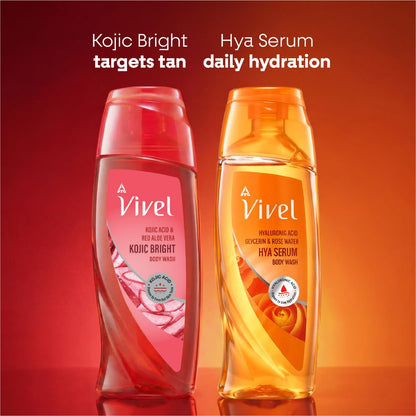 Vivel Kojic Bright Body Wash 200ml|With Kojic Acid & Red Aloe Vera |De tan for Even Toned Skin | Dermatologist Recommended | No Paraben | For Men & Women