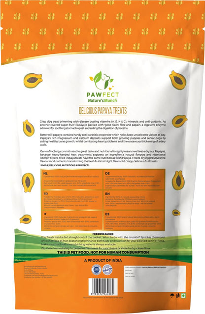 Pawfect Treats Nature's Munch Freeze-Dried Dog Treats Papaya Treats | Supports Digestion, Promotes Healthy Coat and Skin | Healthy Treats for Dogs | Dog Training Treats (40g) Pawfect