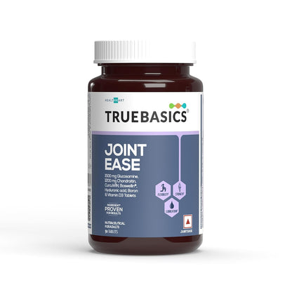 TrueBasics Joint Ease, with 1500 mg Glucosamine, 1200 mg Chondroitin, Boswellia, Vitamin D3, and Hyaluronic Acid, Joint Support Supplement, for Joint Pain, Bone, and Muscle Strength, 90 Tablets