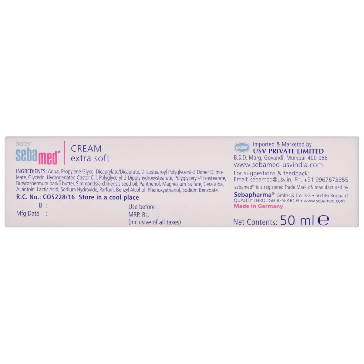 Baby Sebamed - Tube of 50 ml Cream