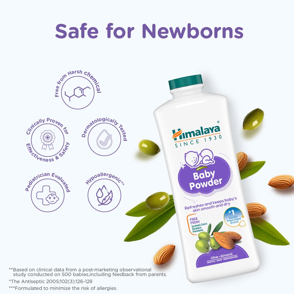 Himalaya Baby Powder 100g | No.1 Doctor-Prescribed Brand | With Yashad Bhasma & Vetiver | Sweat-Free & Refreshing Comfort | Safe for Newborns