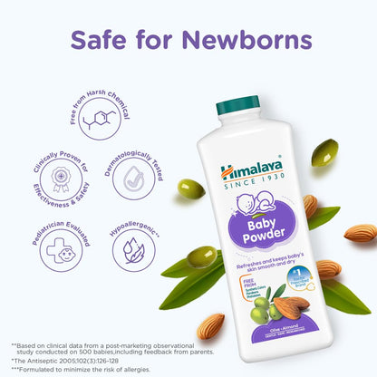 Himalaya Baby Powder 100g | No.1 Doctor-Prescribed Brand | With Yashad Bhasma & Vetiver | Sweat-Free & Refreshing Comfort | Safe for Newborns