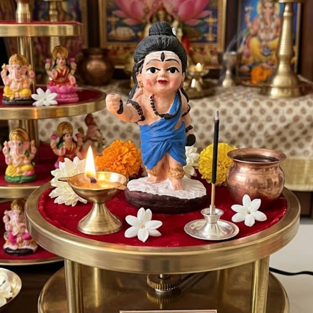 Shivji Idol for Car Dashboard, Home Temple & Office Desk | Compact Resin Mahadev Murti for Puja Room, Table Decor & Spiritual Gift | Small Lord Shiva Statue (Baby Shiva Blue)