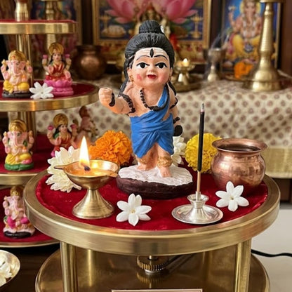 Shivji Idol for Car Dashboard, Home Temple & Office Desk | Compact Resin Mahadev Murti for Puja Room, Table Decor & Spiritual Gift | Small Lord Shiva Statue (Baby Shiva Blue)