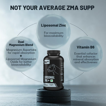 BeastLife Liposomal ZMA | Zinc Magnesium Aspartate Capsules | Ultra Absorption | Muscle Repair, Sleep Quality, Stress & Mood Balance | Metabolic & Immune Support | 60 Capsules