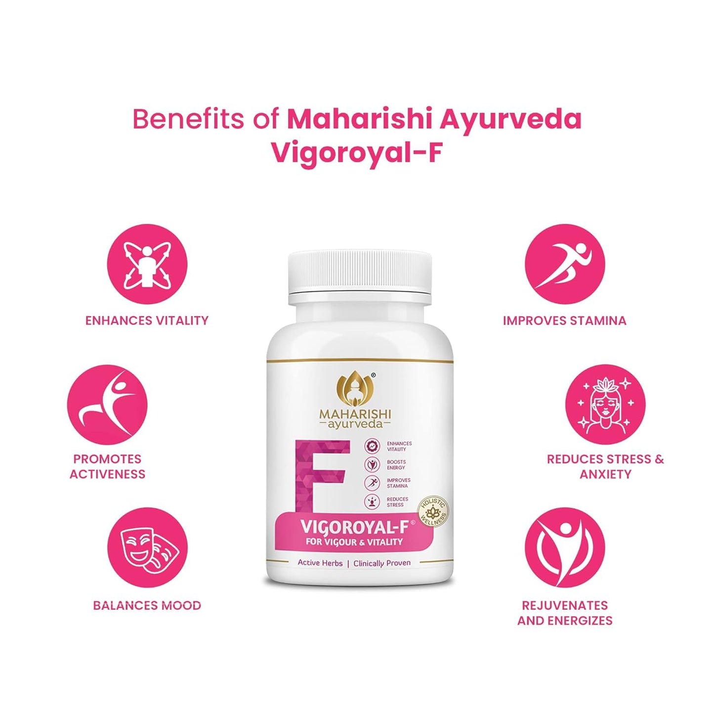 Zephivo Maharishi Ayurveda Vigoroyal F - Ayurvedic Revitaliser for Women | Supports Reproductive Health| Made with Time-tested Herbs | 60 Tablets
