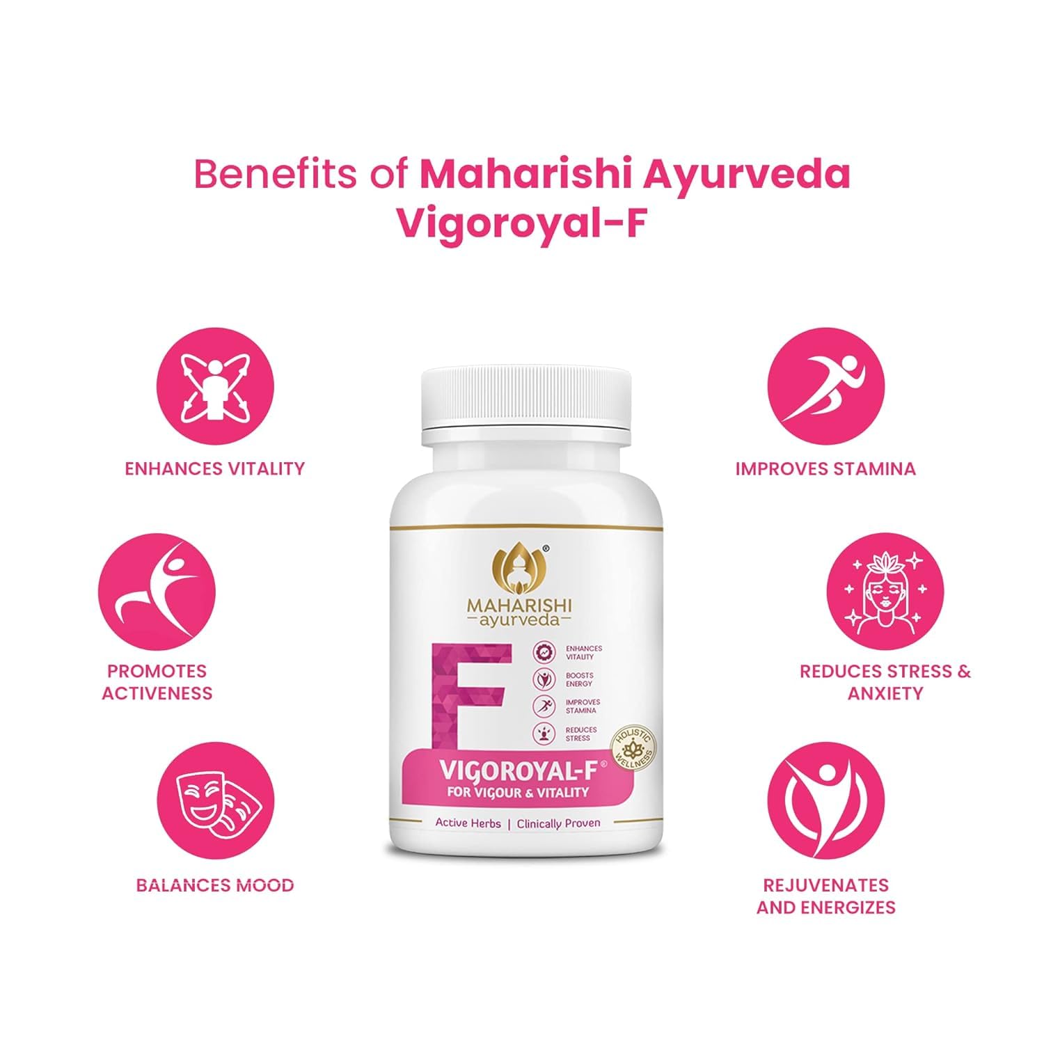 Zephivo Maharishi Ayurveda Vigoroyal F - Ayurvedic Revitaliser for Women | Supports Reproductive Health| Made with Time-tested Herbs | 60 Tablets
