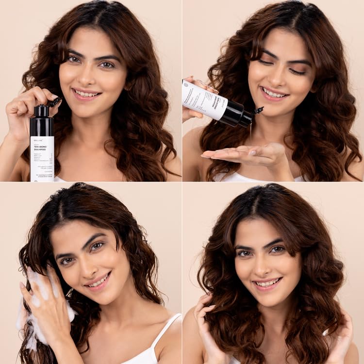 BrillareTerabond Bond Repair Shampoo | Repairs Damaged & Treated Hair | Reduces Breakage, Restores Strength & Elasticity | Sulphate Free Shampoo for Women | Frizzy & Dry Hair | 200ml
