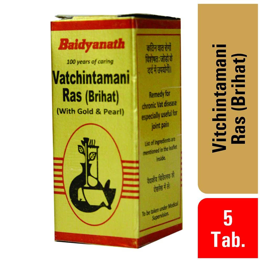Baidyanath Asli Ayurved Vatchintamani Ras (Brihat) With Gold I For Joint Pain - 5 Tablets
