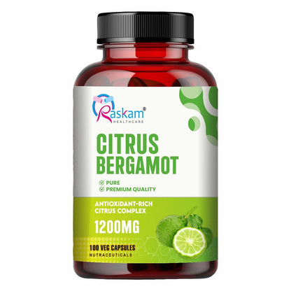 Citrus Bergamot 1200mg Supplement, 100 Veg Capsules, Antioxidant-Rich Complex for Heart Health and Immune Support