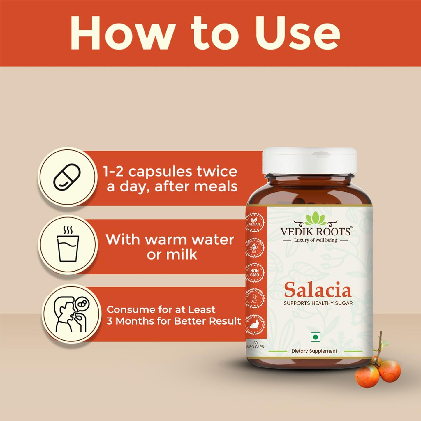 Salacia Oblonga Capsules – 60 Capsules | Supports Healthy Blood Pressure & Cholesterol Levels | 100% Natural Salacia Extracts | Plant-Based Ingredients