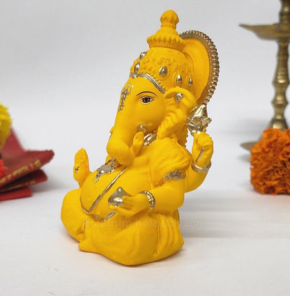 Mango Terracotta Vinayagar Ganesha Idol Perfect for Car Dashboard, Office Desk, Home Decor, and Gifting | (MANGOTERRVINAYAGAR 4")