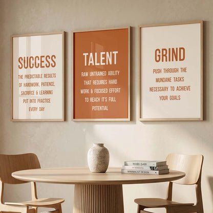 Motivational Wall Art Poster With Frame Home Decor Wall Painting For Living Room Office Bedroom engineered wood Set of 3 (13X17 inch)