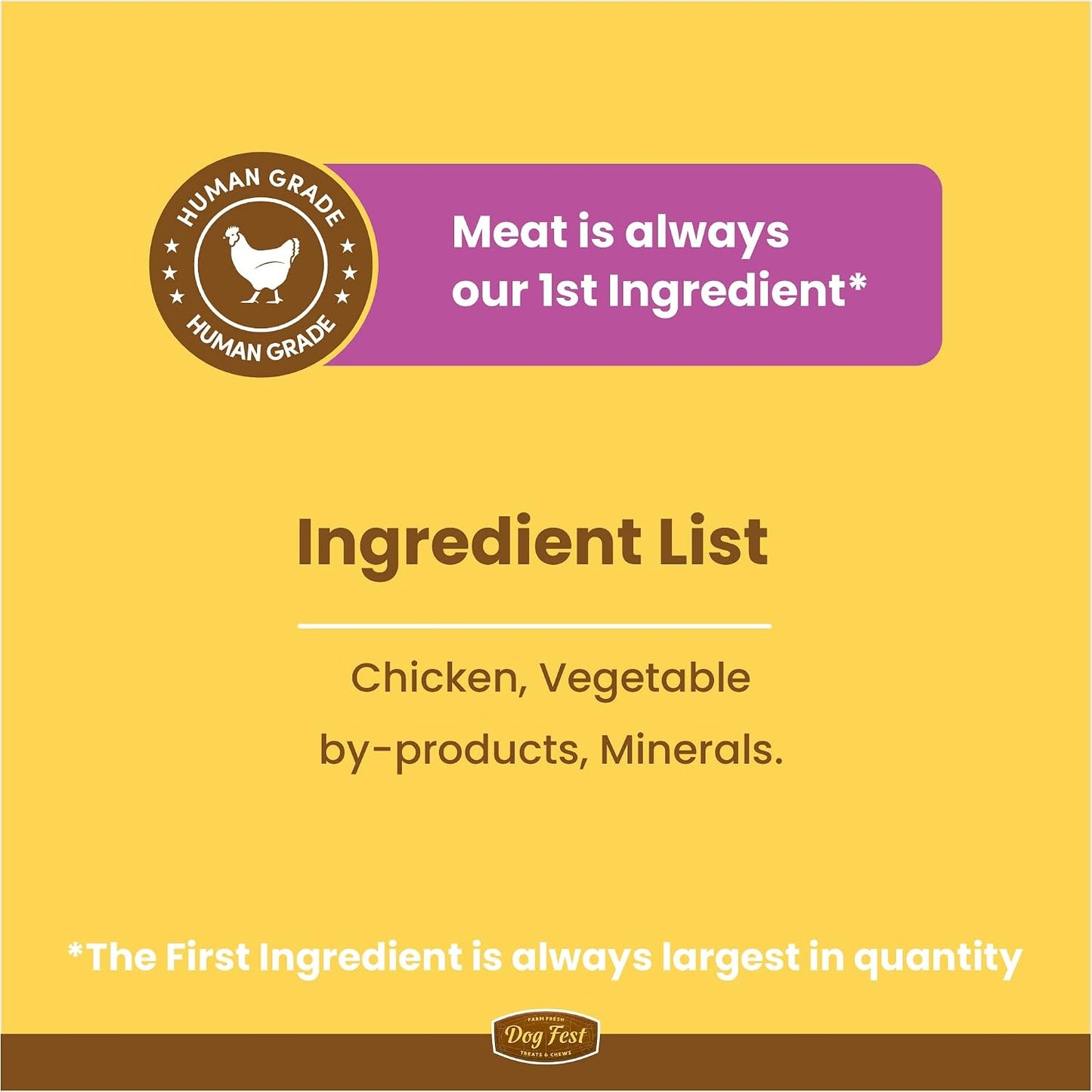 BarkButler x Dogfest Chicken Fillet Bars Treats for Dogs | Meat-First | Human Grade | Natural Ingredients | 0% Artificial Colours & Preservatives | Dog Treats for Adult Dog | 90g