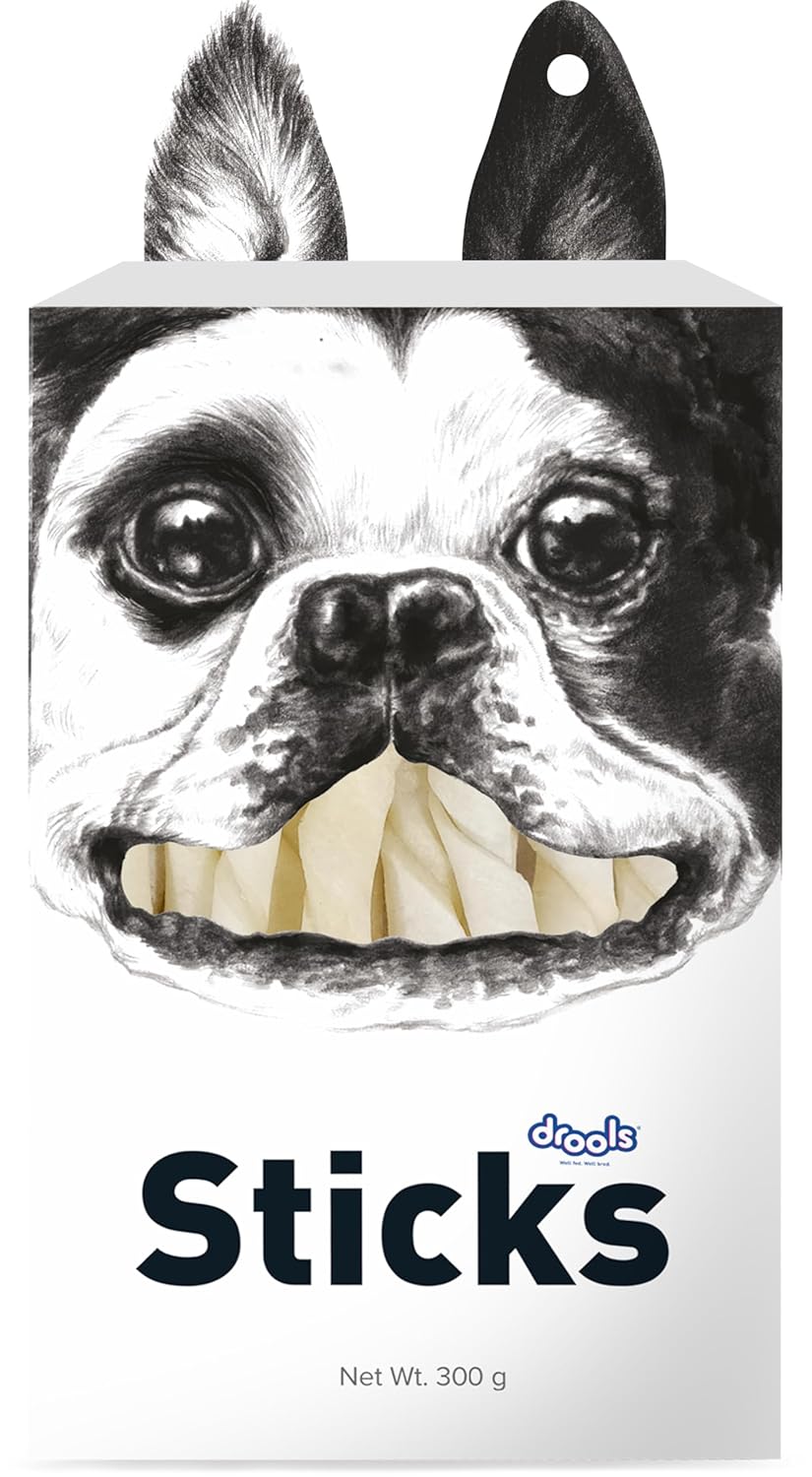 Drools Rawhide Sticks 300g | All Life Stages | Digestive Support | Easy to Chew | Healthy Treats | Training Friendly