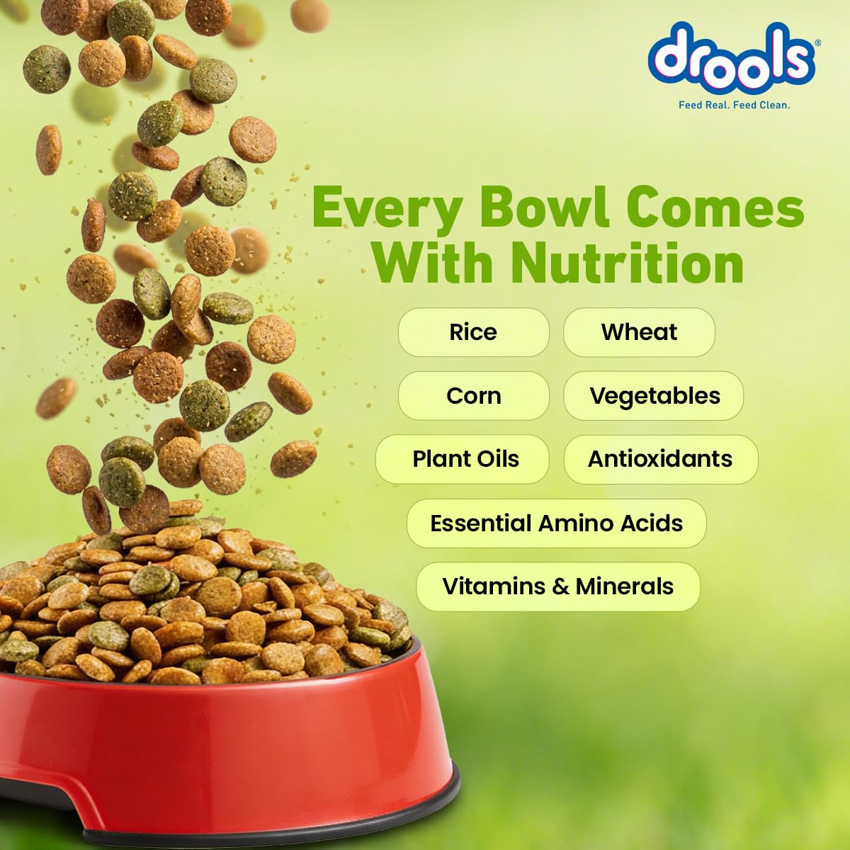 Drools Adult & Puppy Dry Dog Food 1.2 kg Pack | 100% Vegetable Flavour | All Lifestages | Better Digestibility | Strong Bone and Teeth Development | Boosted Immunity
