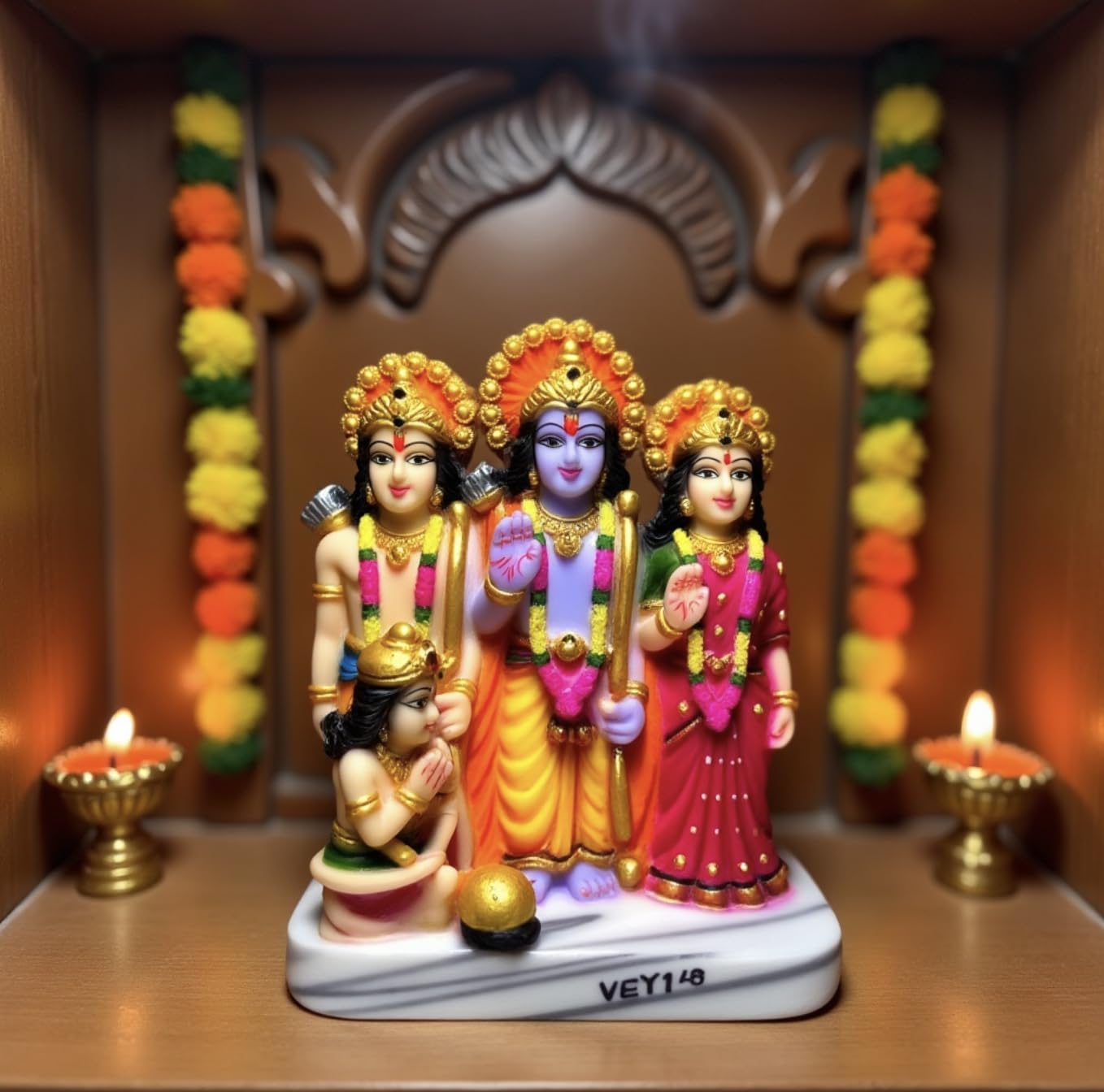 UNOVATE Ram Darbar Idol | Ram Sita Murti | Home, Office Temple | 11 cm