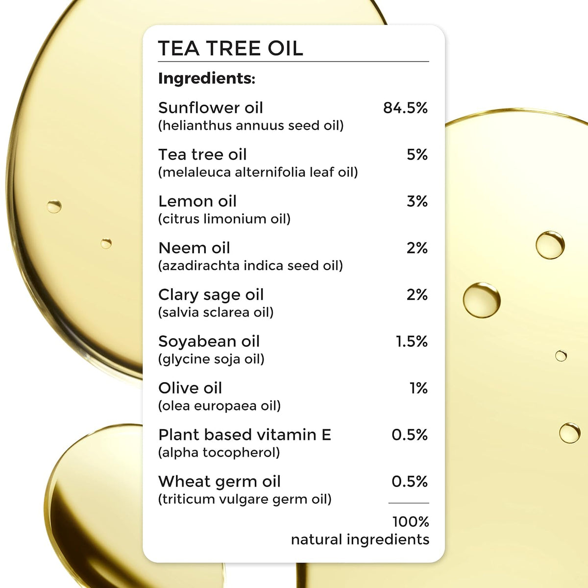 Brillare 5% Tea Tree Oil for Dandruff & Itchy Scalp | Removes Dandruff from Roots | 100% Natural, Preservative-Free with Tea Tree, Lemon & Neem